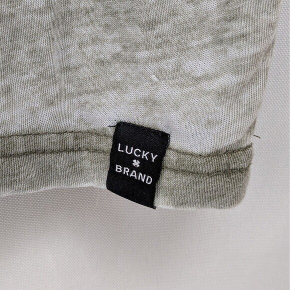 Lucky Brand Venice Burnout Henley XXL Gray  T-Shirt Short Sleeve Casual - Picture 3 of 6